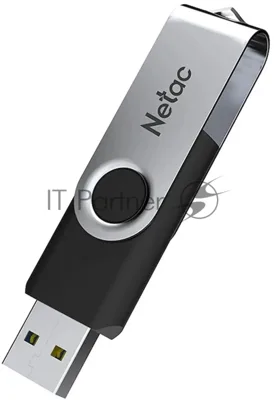 Флешка USB Netac U505 (NT03U505N-016G-20BK), 16Gb, USB 2.0, R/W 70/30, черный/серебристый