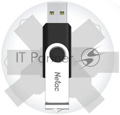 Флешка USB Netac U505 (NT03U505N-064G-20BK), 64Gb, USB 2.0, R/W 70/30, черный/серебристый