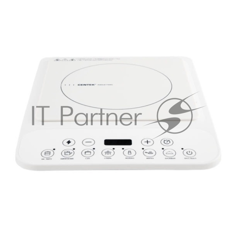 Плита настольная электрическая Centek CT-1517 белый, 2 кВт, индукция, конфорки - 1, стеклокерамика, сенсор