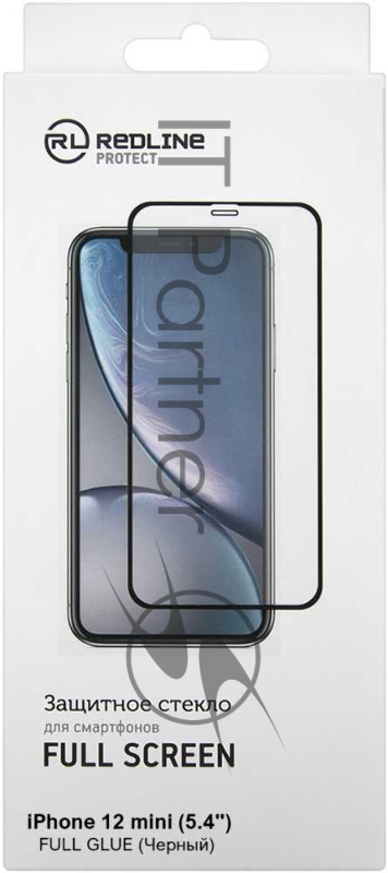 Защитное стекло для экрана Redline черный для Apple iPhone 12 mini антиблик. 1шт. (УТ000021878)