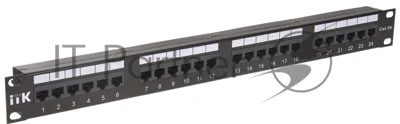 Патч-панель ITK 1U кат. 5Е UTP 24 порта (Dual) с каб. орг-м