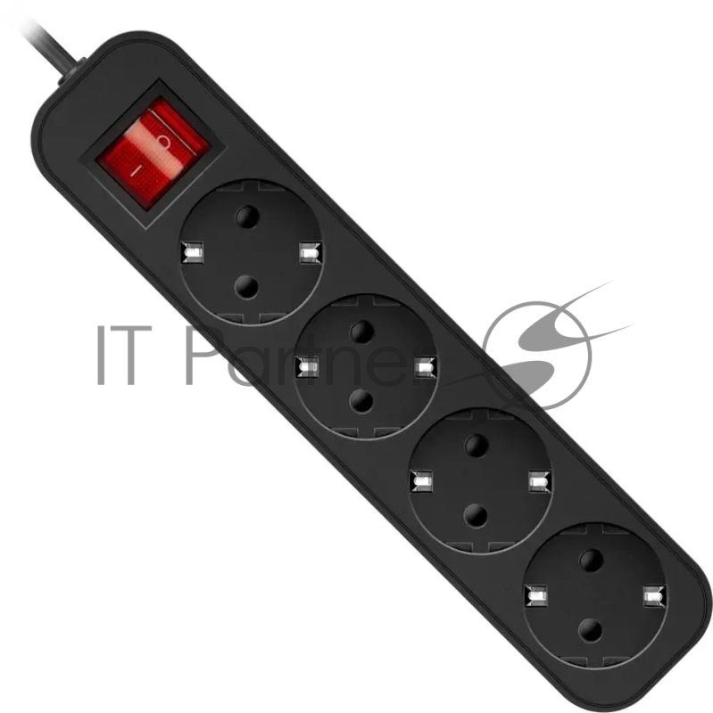 Удлинитель Defender G418 черный, 1.8 м, EURO, 4 розетки, 2200 Вт