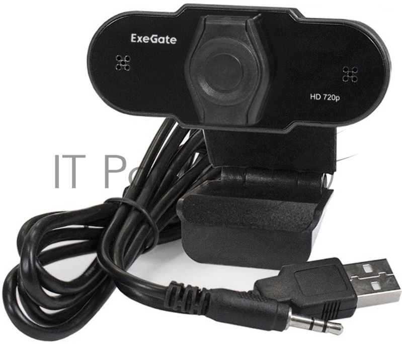 Веб-камера ExeGate BlackView C525 HD 1280x720, 30 кадр/с, USB Type-A, микрофон (шумоподавление), шторка приватности, универсальное крепление