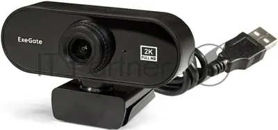 Веб-камера ExeGate Stream C940 2560x1440, 30 кадр/с, USB Type-A, микрофон (шумоподавление), универсальное крепление, штатив в комплекте