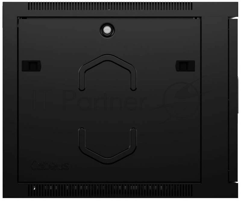 Шкаф телекоммуникационный Cabeus SH-05F-6U60/45-BK настенный 19" 6U 600x450x368 мм (ШхГхВ) дверь стекло, черный (RAL 9004)