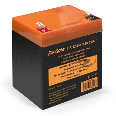 Батарея для ИБП ExeGate EX285951RUS HR 12-5.8 (12V 5.8Ah 1223W, клеммы F2)