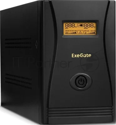 Источник бесперебойного питания ExeGate SpecialPro Smart LLB-2200.LCD.AVR.EURO.RJ.USB / 2200 ВА / 1300 Вт / 4 x CEE 7 (евророзетка)