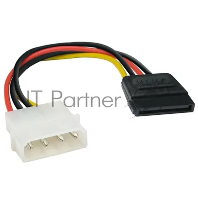Кабель питания EX138936RUS SATA ExeGate EX-CC-SATA-PS (Molex 4pin/SATA15pin, 0,15м)