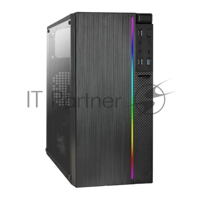 Компьютерный корпус Minitower ExeGate EX283754RUS mEVO-9301-RGb (mATX, без БП, с окном, 2хUSB+1хUSB 3.0, HD аудио, черный с RGb подсветкой)
