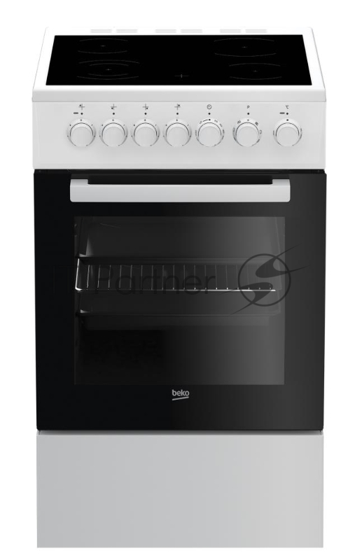 Плита электрическая Beko FSE57110GW белый, конфорок 4 шт, духовка 55 л, гриль, 50 см x 85 см x 60 см