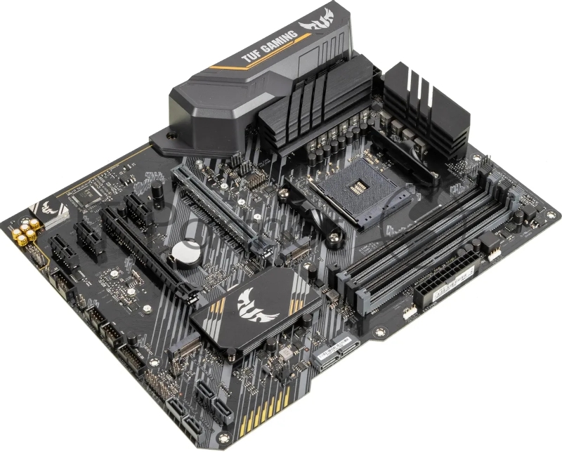Материнская плата ASUS TUF GAMING B450-PLUS II, AM4, AMD B450, 4xDDR4, 6xSATA, 2xM.2, 1xPCIe 3.0 x16, 1xPCIe 2.0 x16, 3xPCIe x1, DisplayPort, HDMI, 1x1Gb LAN, USB Type-C, 5x3.5 мм, 7.1, ATX