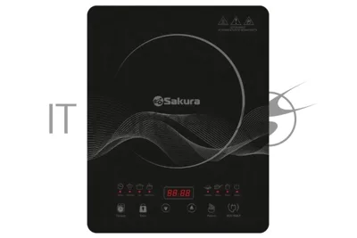 Плита настольная электрическая Sakura SA-7156 чёрный, 2 кВт, индукция, конфорки - 1, закаленное стекло, сенсор