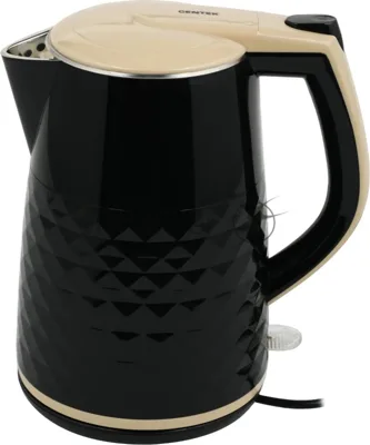 Чайник электрический Centek CT-0025 черный металл 1.8л, 1800W, двойные стенки, кнопка вкл. на ручке