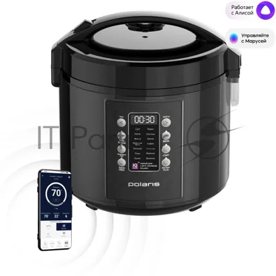 Мультиварка Polaris PMC 0521 IQ Home черный, 5 л, 750 Вт, кнопки, 50 программ