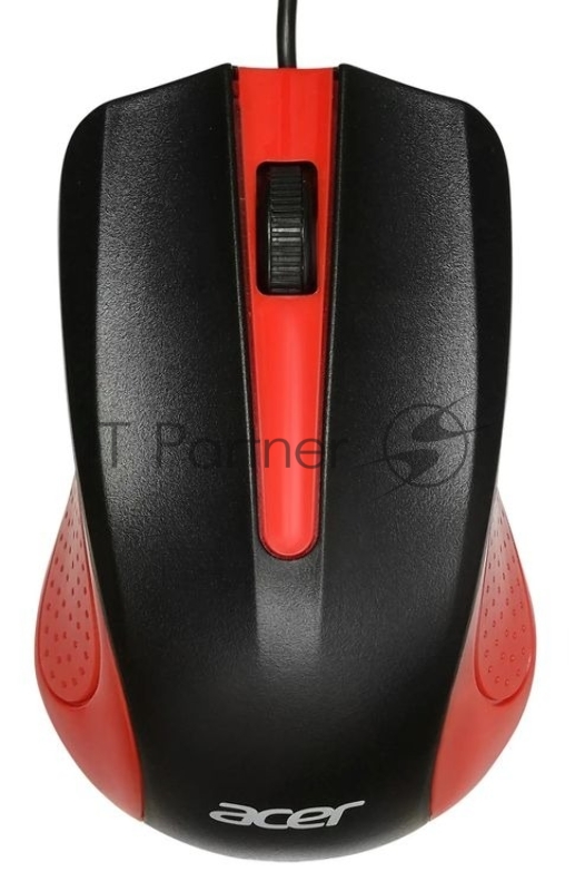 Мышь проводная Acer OMW012 черный/красный, 1200 dpi, USB, кнопки - 3
