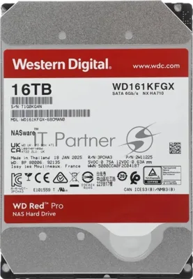 Жесткий диск HDD WD Red Pro 16Tb 7200rpm SATA 512Mb 3.5"