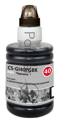 Чернила Cactus CS-GI40PGbK черный140мл для Canon Pixma G5040/G6040/GM2040