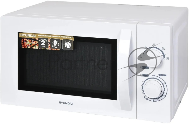 Микроволновая печь Hyundai HYM-M2059 белый, 20 л, 700 Вт, переключатели - поворотный механизм