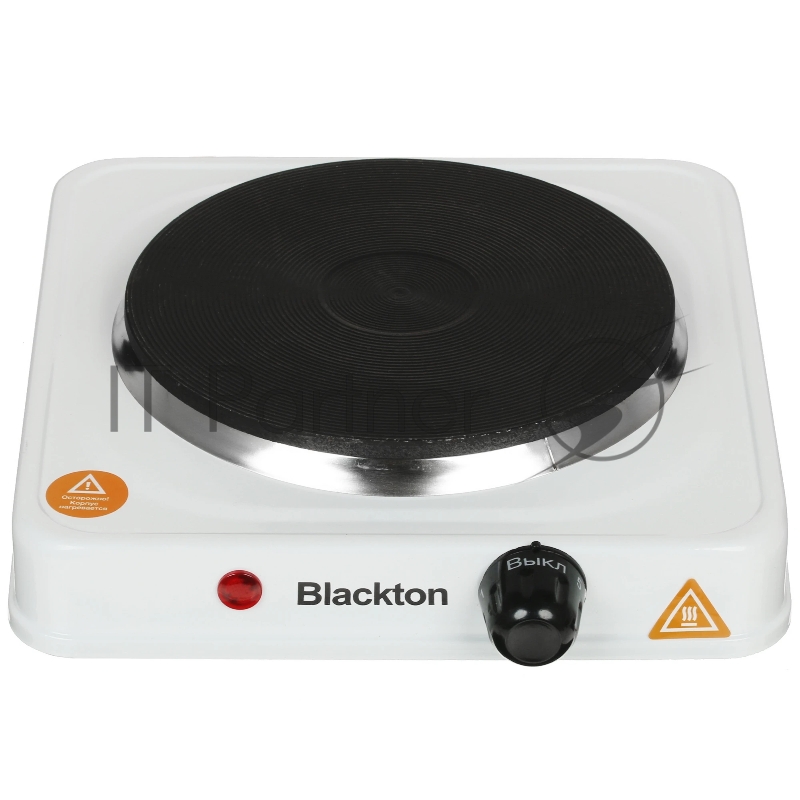 Плита настольная электрическая Blackton Bt HP113W белый, 1 кВт, ТЭН, конфорки - 1, эмаль, поворотные переключатели