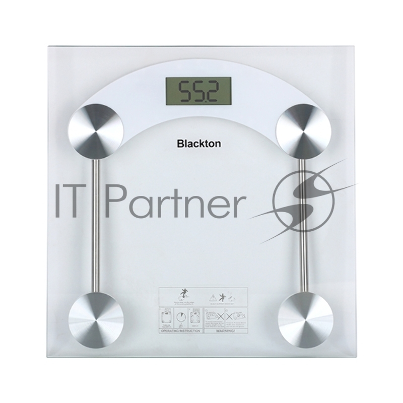 Весы напольные Blackton Bt BS1011, Электронные, До 180 кг, Пластик/Закаленное стекло, Прорезиненные ножки, Автоматическое включение/отключение