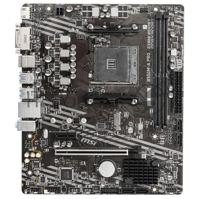 Материнская плата MSI B550M-A PRO, AM4, AMD B550, 2xDDR4, 4xSATA, 1xM.2, 1xPCIe 4.0 x16, DVI-D, HDMI, 1x1Gb LAN, 3x3.5 мм, 7.1, microATX