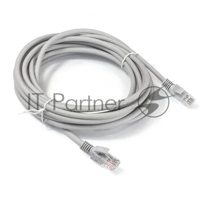 Патч-корд ExeGate EX286385RUS UTP-RJ45-RJ45-5e-5M-LSZH-GY, UTP, cat.5e, LSZH, 5м, серый