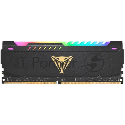 Оперативная память Patriot Viper Steel, DDR4, 16Gb (1x16GB), 3200MHz, CL18, DIMM, с радиатором, RGB, черный