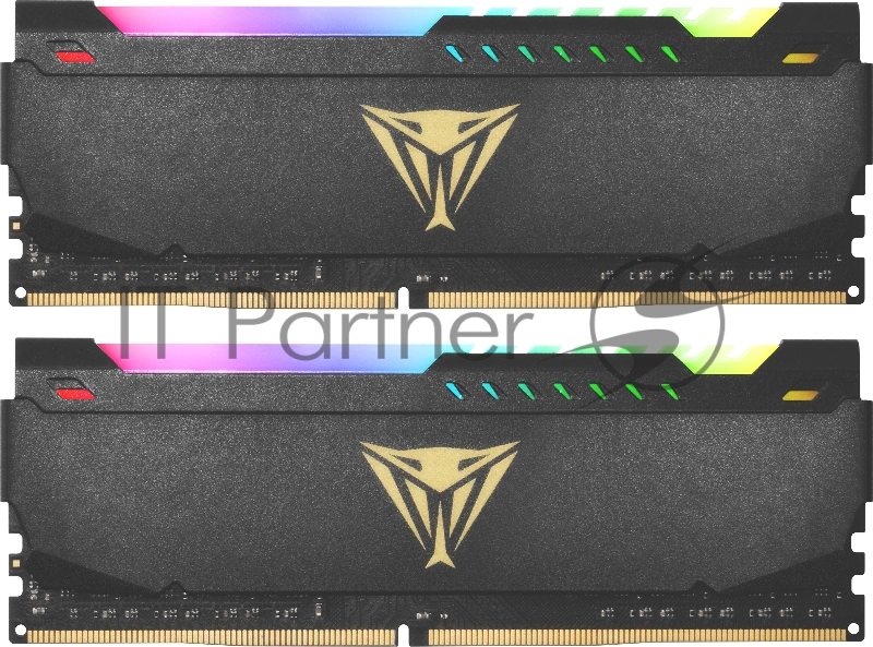 Оперативная память Patriot Viper Steel, DDR4, 16GB (2x8GB), 3200MHz, CL18, DIMM, с радиатором, RGB, черный