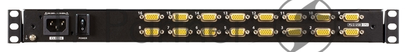 KVM переключатель ATEN 18.5" 16-Port PS/2-USB VGA Single Rail WideScreen LCD KVM Switch