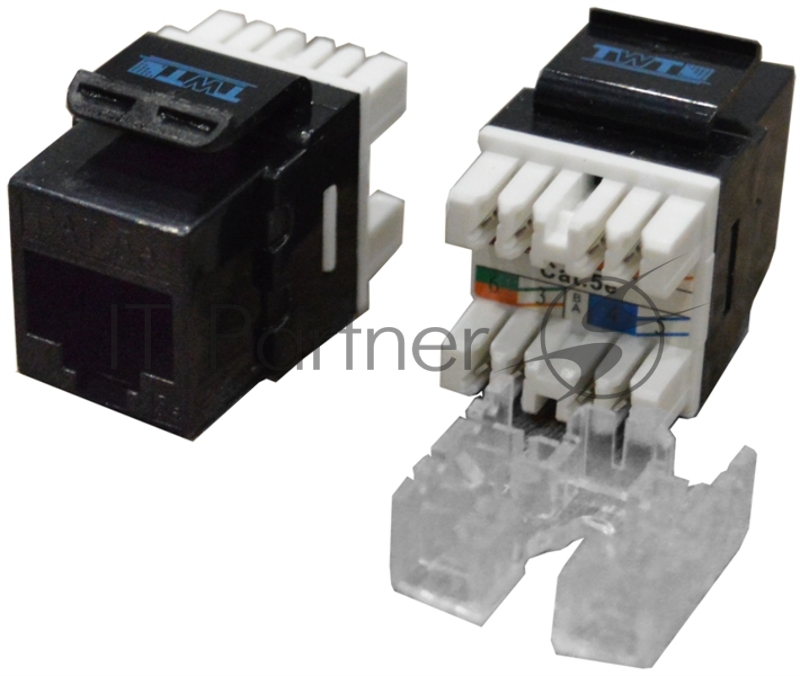 Модуль Keystone RJ45, Cat.5E, UTP, 180 градусов, черный