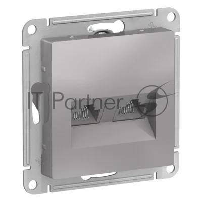 Алюминий Розетка двойная компьютерная RJ45+RJ45, кат.5E, механизм Schneider Electric