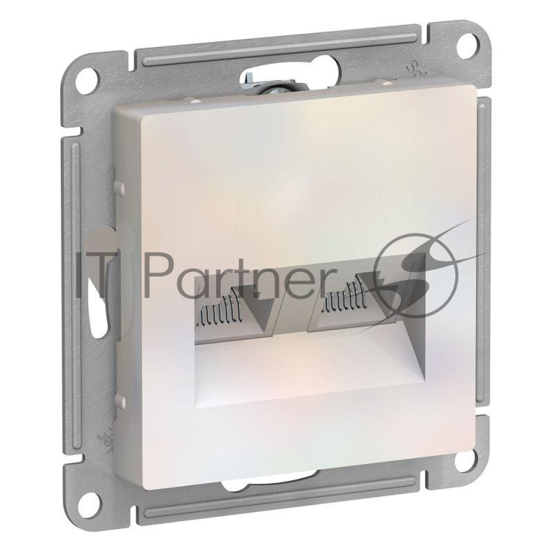 Розетка компьютерная двойная RJ45+RJ45, кат.5E, механизм ATN000485 Schneider Electric Жемчуг