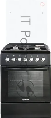 Плита Комбинированная De Luxe 606040.00гэ-003(кр) ЧР черный (стеклянная крышка) реш.чугун