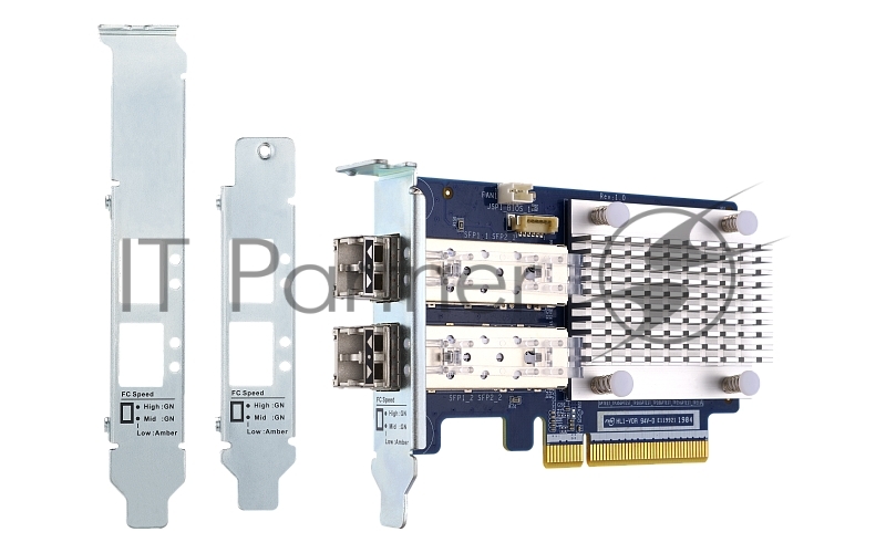 Сетевая карта QNAP QXP-16G2FC Dual-port Fiber Channel adapter, 2 x 16 Gb/s SFP +, PCIe Gen3 x8. For QTS OS ONLY