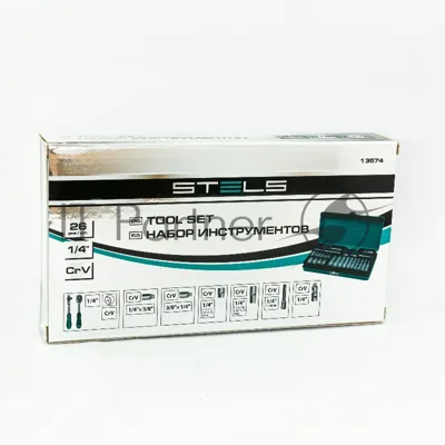 Набор торцевых головок с трещоткой Stels 13574 1/4", 26 предм.