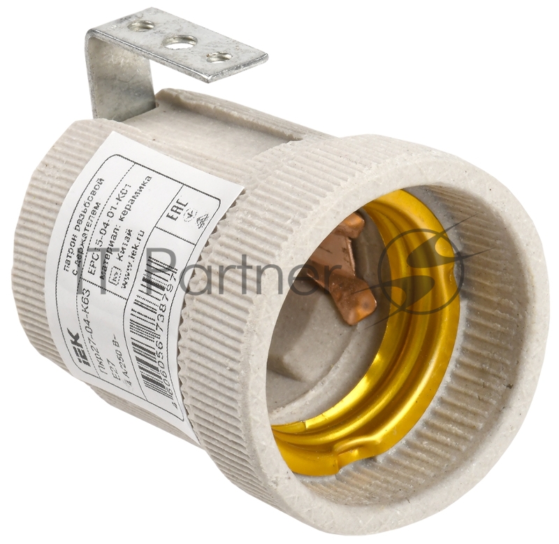Патрон с держателем Е27 керамика IEK EPC15-04-01-K01 IEK