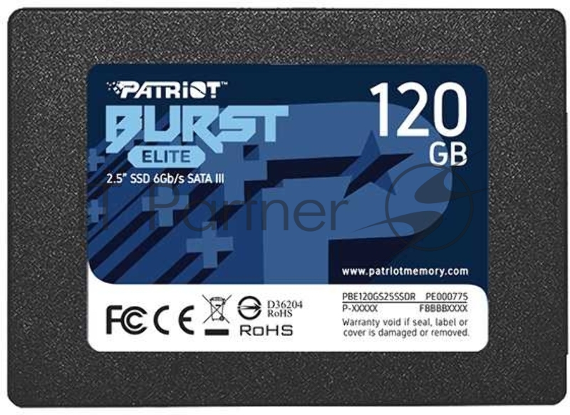 Накопитель SSD Patriot Burst Elite, 120Gb, SATA, 2.5", R/W 450/320
