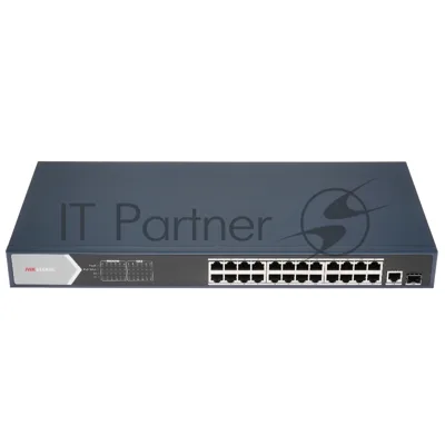Коммутатор Hikvision DS-3E0526P-E, 24×1 Гбит/с PoE+ + 1×1 Гбит/с SFP, неуправляемый