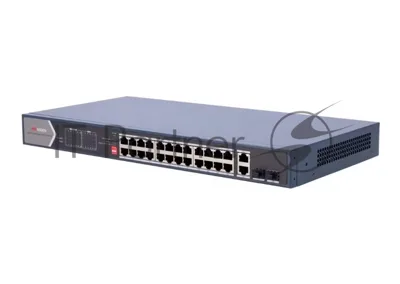 Коммутатор Hikvision DS-3E0528HP-E, 24×1 Гбит/с PoE+ + 2×1 Гбит/с + 2×1 Гбит/с SFP, неуправляемый