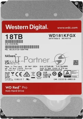 Жесткий диск HDD WD Red Pro 18Tb 7200rpm SATA 512Mb 3.5"