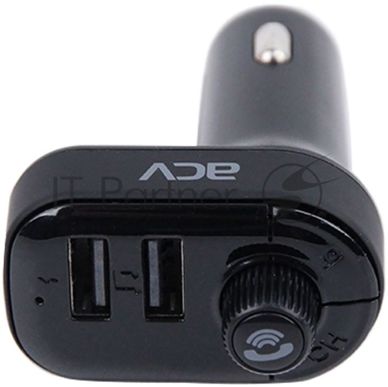 Автомобильный FM-модулятор ACV FMT-118B черный MicroSD BT USB (37399)