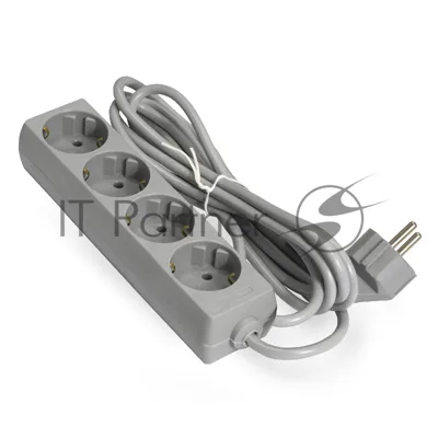 Удлинитель ExeGate ECE-4-3G (EX285814RUS), серый, 3 м, евровилка с заземлением, 4 евророзетки с заземлением, 2200 Вт