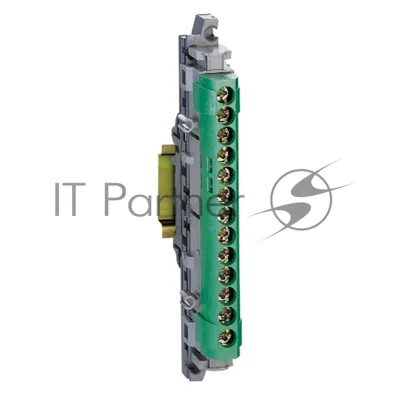 Legrand 004834 Клеммная колодка IP 2X - земля - зеленая - 1 x 6-25 мм- 12 x 1,5-16 мм- длина 113 мм
