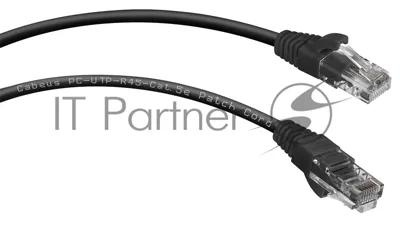 Патч-корд Cabeus PC-UTP-RJ45-Cat.5e-2m-BK UTP, cat. 5e, 2 м, неэкранированный, черный. 7681c