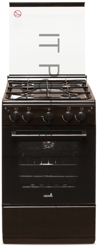 Плита газовая Cezaris ПГ 2150-09 коричневый, конфорок 4 шт, духовка 43 л, 50 см x 85 см x 50 см