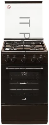 Плита газовая Cezaris ПГ 2150-09 коричневый, конфорок 4 шт, духовка 43 л, 50 см x 85 см x 50 см
