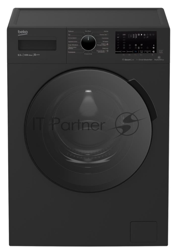 Стиральная машина Beko WSPE6H616A черный, загрузка фронтальная 6,5 кг, 1200 об/мин., класс: А++