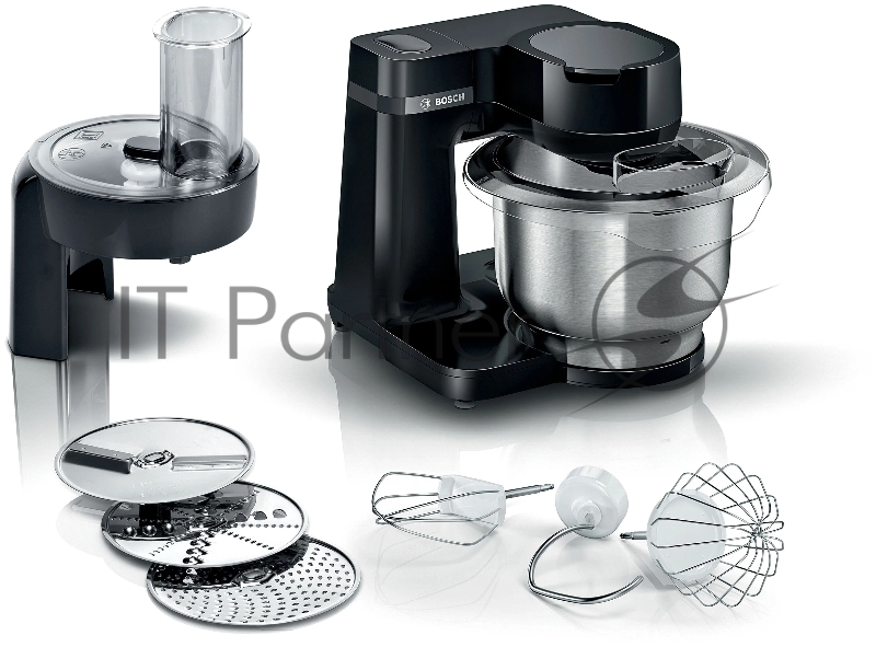 Кухонный комбайн Bosch MUMS2EB01, 700 Вт, 4 скорости, металл чаша 3,8 л, черный