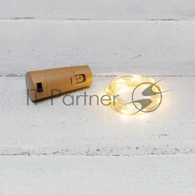 Гирлянда Neon-night "Роса" с пробкой 2 м, 20 LED, теплое белое свечение, 3хLR44 в комплекте