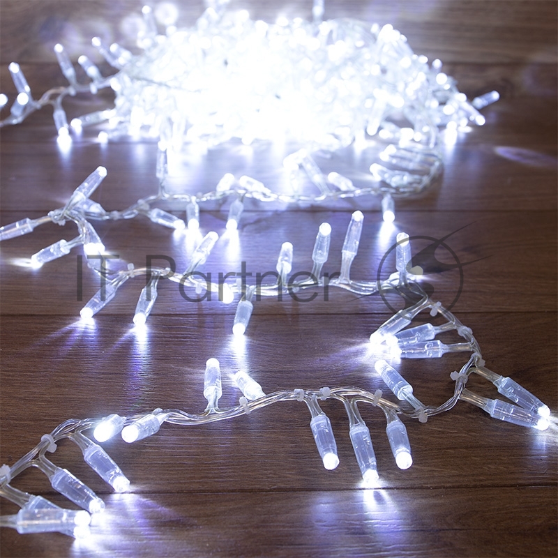 Гирлянда Neon-night "Кластер" 10 м, 400 LED, прозрачный ПВХ, IP65, соединяемая, цвет свечения белый